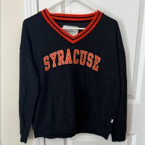 Colosseum Syracuse V-Neck Sweatshirt in Black and Orange